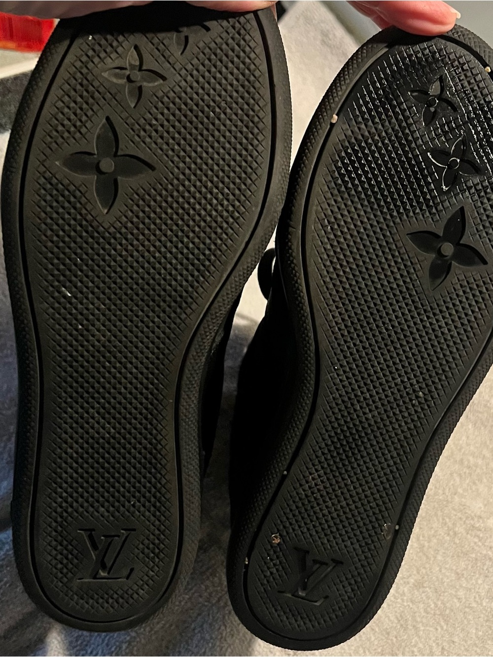 Louis Vuitton Millenium Wedge Sneakers Leather Embossed Suede Black Size 6 - Picture 2 of 7